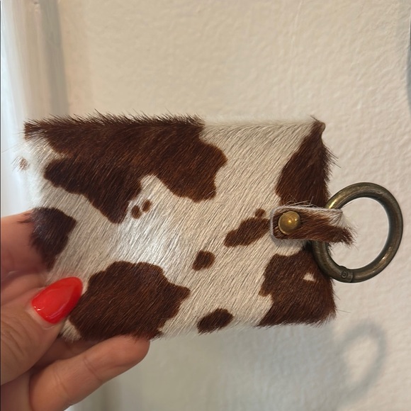 Cowhide Key & Card Holder - Brown and Gray - Picture 6 of 6